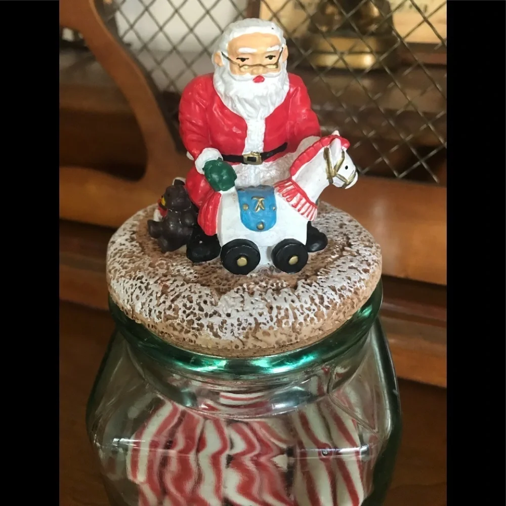 Rare Vintage 1970’s Christmas Santa Candy Jar